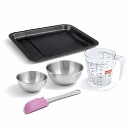Set pâtisserie avec plaque de four extensible de 35-52 cm, 2 bols à mixer, verre mesureur et spatule Zenker