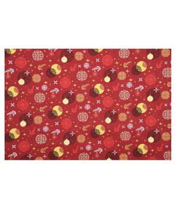 Tissu coton Noël boules de 140 cm de largeur kugeln, rouge vendu par 50 cm