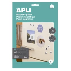 Apli Agipa - Papier magnétique blanc A4 pour jet d'encre 8  pièces