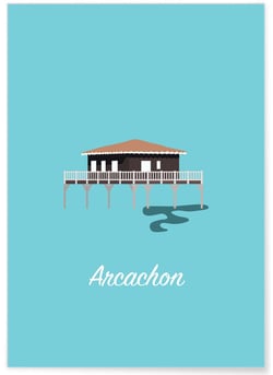Affiche ville Minimaliste Arcachon | A3 : 29,7x42cm