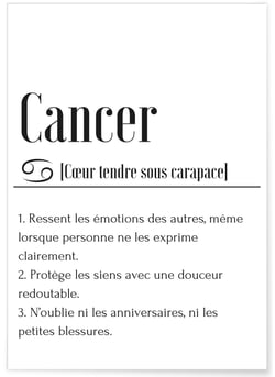 Affiche Définition Cancer | A3 : 29,7x42cm