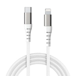 Force Power Câble Renforcé USB C/Lightning 3m - 3A Blanc