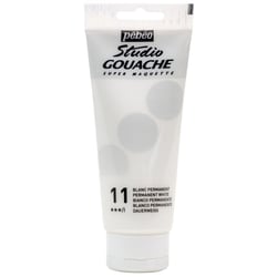Peinture gouache - Blanc permanent - 11 - Fine - Pébéo - Studio Gouache - 100ml