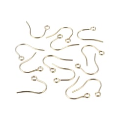 20 CROCHETS BOUCLES D'OREILLES metal dore 18 mm Acier Inoxydable 304 plaqué or 18 k - bijoux perles