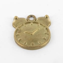 MégaCréa - Breloque en métal Réveil 20mm Bronze (10 pièces)