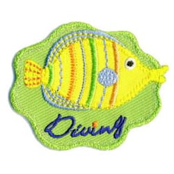 Lot de 3 écussons thermocollants poisson Diving 5x4.5cm