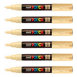 Lot de 6 Marqueurs pointe conique extra-fine POSCA PC1MC 0,7 - 1mm Beige POSCA