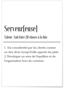 Affiche Définition Serveur(euse) | A3 : 29,7x42cm