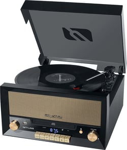 Platine vinyle - Muse - MT-110B - Noir - Marron - Bois - 33/45/78 tours - Bluetooth - USB
