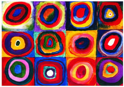 Puzzle 1000 pièces - Kandinsky : Etude de couleurs de carrés - Eurographics