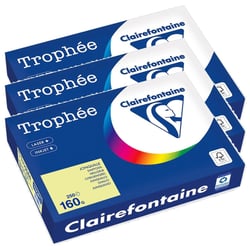 Lot de 3 ramettes de papier FSC A4 160g 250 feuilles Jonquille