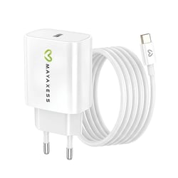 Mayaxess Chargeur Secteur pour Fairphone 6 20W + Câble USB-C 1m Blanc