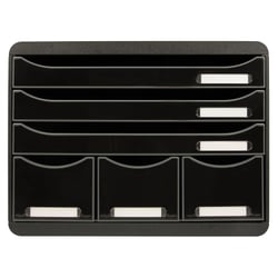Module de classement Storebox 6 tiroirs Glossy - Noir brillant - Exacompta