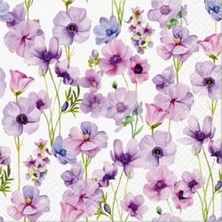 4 serviettes en papier découpage collage 33 cm FLEUR MAUVE FLSS 112