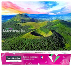 Diamond Painting Broderie Diamant LUMINLIFE 70x50cm, 5D, diamants ronds - Chaîne des Puys