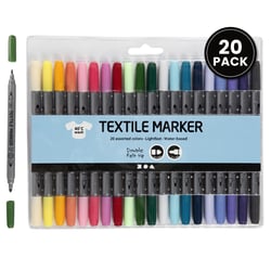 Lot de 20 feutres textiles double pointe 2,3 mm et 3,6 mm - Creativ - Multicolore