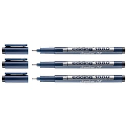 Lot de 3 feutres fins de précision - EDDING - Pointe calibrée 0,8 mm - Noir