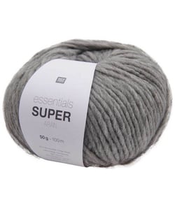 Pelote de laine à tricoter Essentials Super Aran - Rico Design 14 Gris