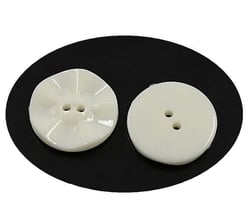 20 Boutons Acrylique Blanc rond 15 mm 2 trous - creation couture diy