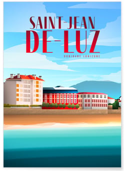 Affiche ville Saint-Jean-de-Luz | A3 : 29,7x42cm