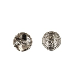Lot de 6 boutons métal ancre argent