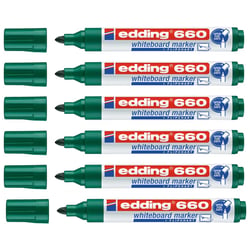 Lot de 6 Marqueurs pour tableaux blancs EDDING - Vert - Pointe ronde 1,5-3 mm