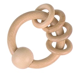 Hochet en bois avec 4 anneaux - Goki