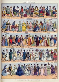 Puzzle 500 pièces - Illustration du Larousse : Costumes Civils - Grafika