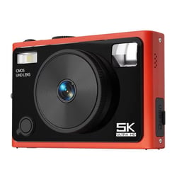 Appareil Photo Numérique 5K 72MP WiFi Zoom 18X Auto Focus Pour Étudiants Noir + Rouge YONIS