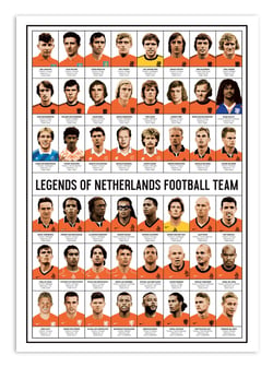 Affiche 30 x 40 cm - Legends of Netherlands Football team - Olivier Bourdereau