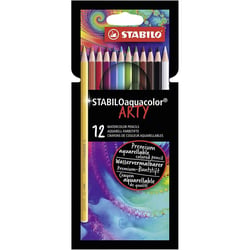 Lot de 6 étuis de 12 crayons de couleur aquarellables STABILO aquacolor ARTY
