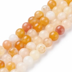 Fil de 60 Perles ronde en pierre naturelle JADE TOPAZE 6 mm