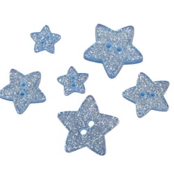 Bouton étoile pailletée bleu ciel
