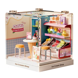 La Glace D'Été - Book Nook Kit DIY - Maquette 3D Glacier Miniature - Serre-Livres