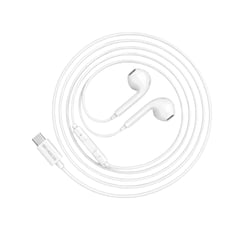 Mayaxess Écouteurs Filaires USB-C pour Galaxy S24 Plus avec Microphone intégré Blanc