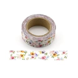 Washi masking Tape ruban adhésif scrapbooking décoration 1,5 x 9 m FLEUR PENSEE