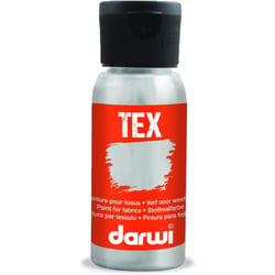 Peinture pour tissus - Gris clair - Opaque - Peinture à l'eau - Tex - Darwi - 50ml