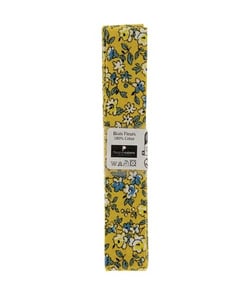 Biais en coton motif Fleurs 1,5m x 20mm - Passion Rubans Ecru