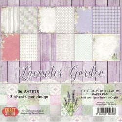 36 papiers imprimés scrapbooking 15 x 15 cm CRAFT & YOU LAVENDER GARDEN