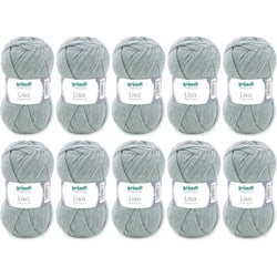10 pelotes de laine - Gris galet - 24 - 100% acrylique - 3,5/4,5 mm - Gründl - Lisa Premium