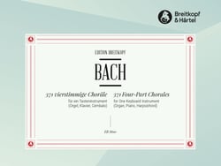 Johann sebastian bach : 371 four-part chorales bwv 253-438 (orgue, piano, clavecin)
