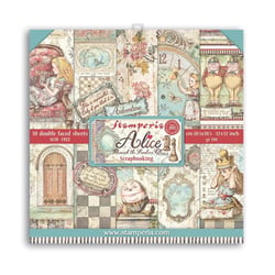 Pochette de 10 feuilles recto verso Alice Through the looking glass Stamperia