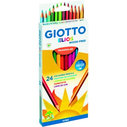 Crayon de couleur Giotto Elios - Lot de 100 étuis de 24 - Sans bois - Mine triangulaire 2,8 mm