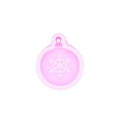 Moule en silicone  9 cm x 7,5 cm x 2 cm - Pendentif flocon de neige rond