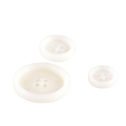 Lot de 3 boutons corozo 4 trous Blanc