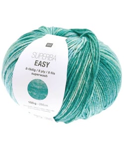 Laine à chaussette Superba Easy 8 fils - 150GR - Rico Design Vert (007 - Aqua)