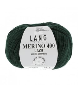 Pelote de Laine à tricoter MERINO 400 LACE - 25GR - Lang Yarns 118 Vert