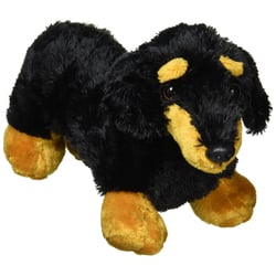 Peluche AURORA - Chien Teckel - 20 cm - Noir