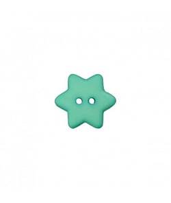 Carte de 4 boutons étoiles Vert amande 15mm - Union Knopf Vert (Amande)