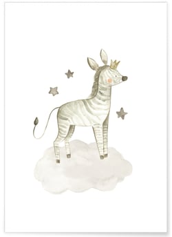 Affiche Bébé Zèbre | A3 : 29,7x42cm